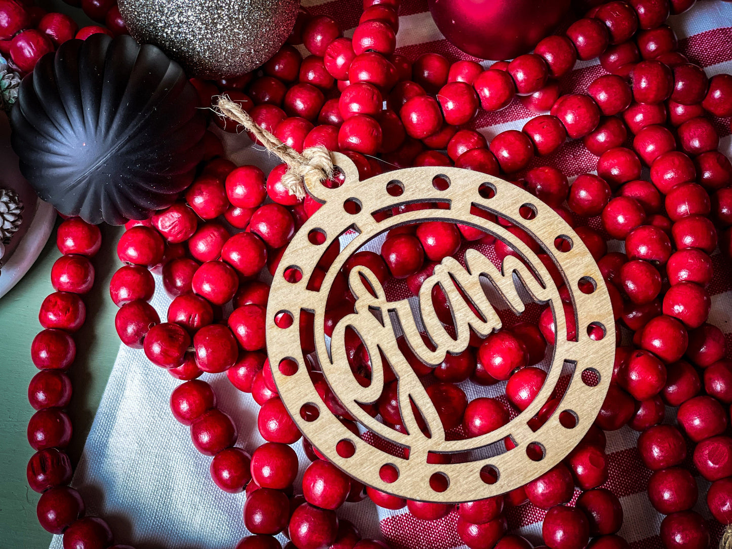 Wood Christmas Tree Ornaments | Gigi | Gram | Grampy | Dad | Mom | Papa | Nana | Mama | Holiday Decoration | Handmade Christmas Gift