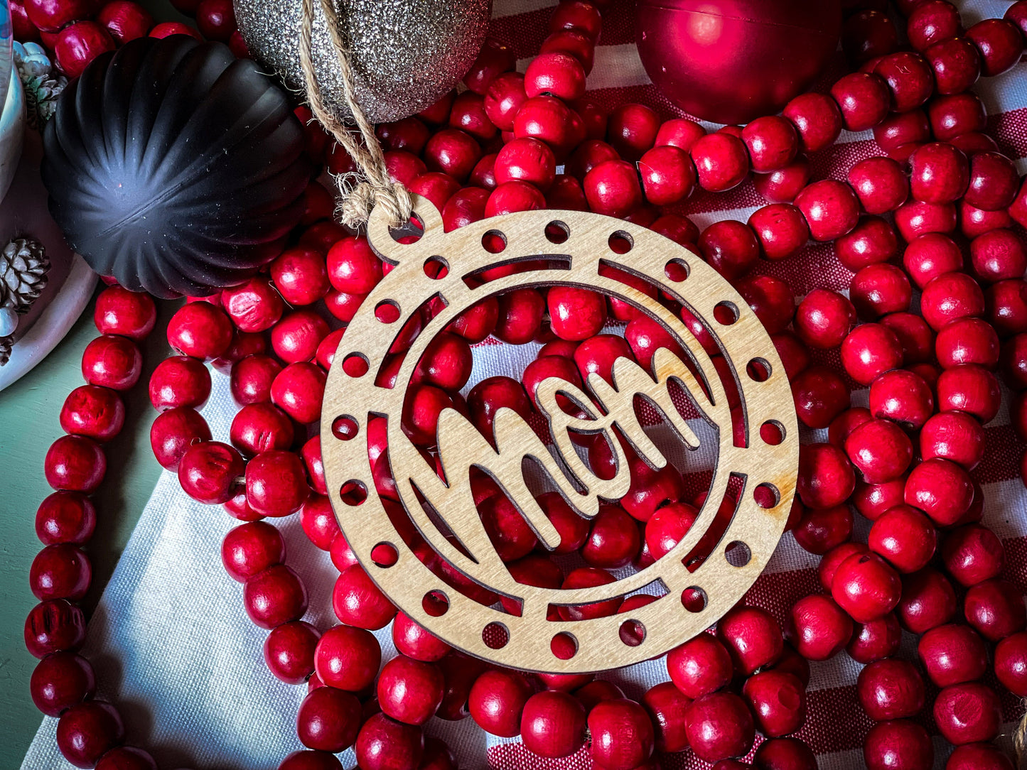 Wood Christmas Tree Ornaments | Gigi | Gram | Grampy | Dad | Mom | Papa | Nana | Mama | Holiday Decoration | Handmade Christmas Gift