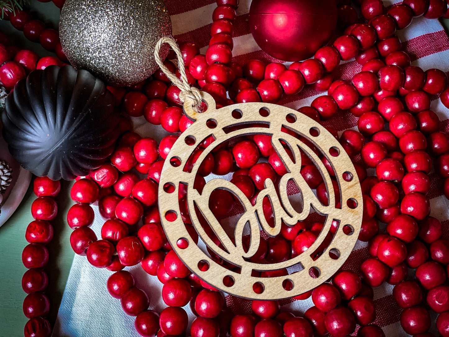 Wood Christmas Tree Ornaments | Gigi | Gram | Grampy | Dad | Mom | Papa | Nana | Mama | Holiday Decoration | Handmade Christmas Gift