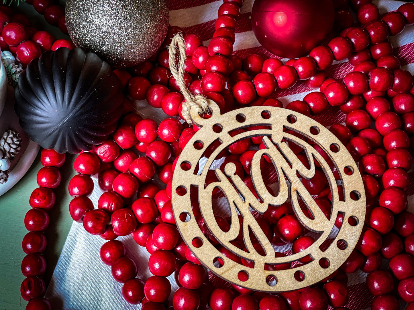 Wood Christmas Tree Ornaments | Gigi | Gram | Grampy | Dad | Mom | Papa | Nana | Mama | Holiday Decoration | Handmade Christmas Gift