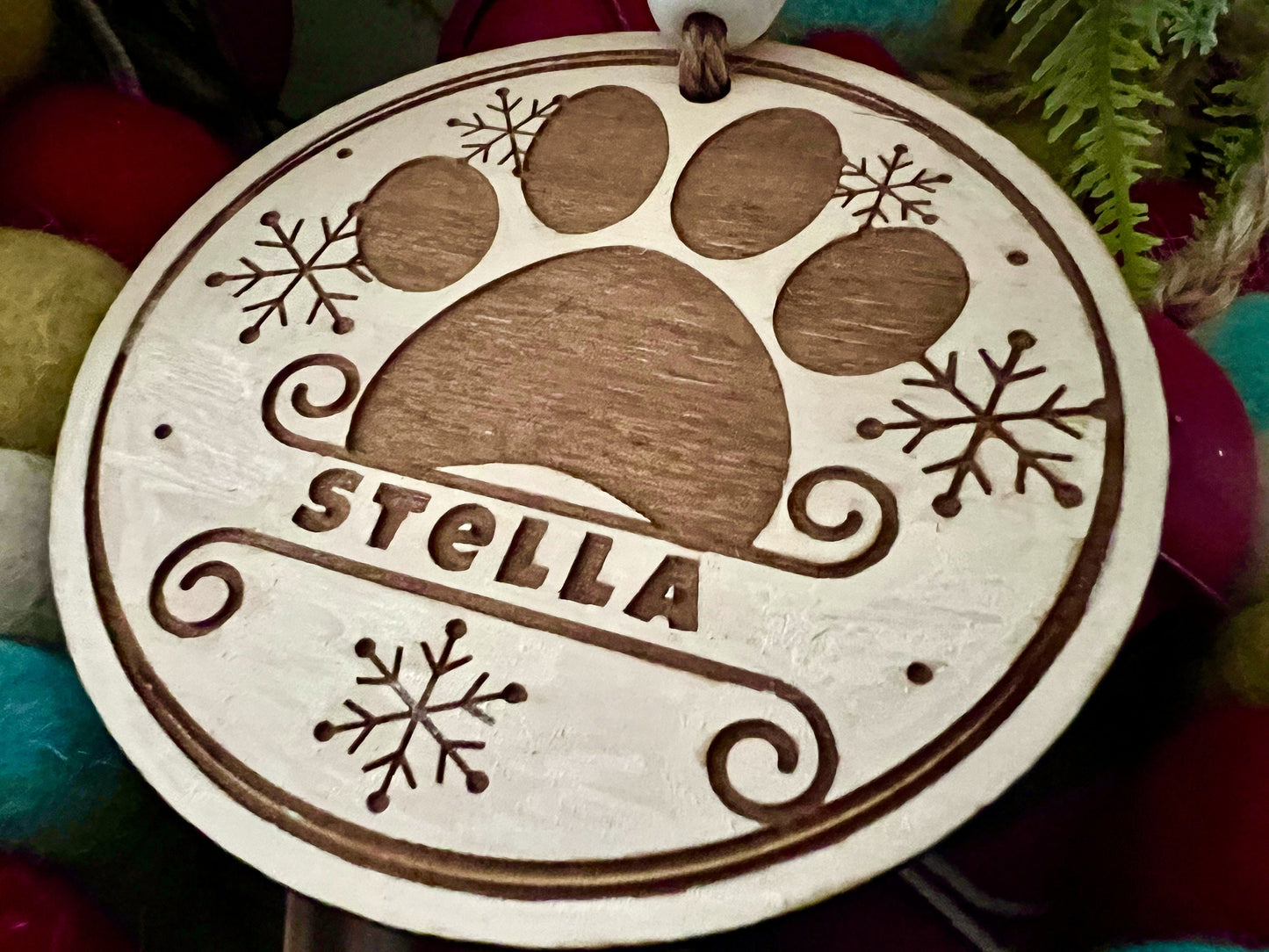 Dog Ornament Personalized | Christmas Dog Ornament | Dog Ornament Personalized | Dog Paw And Name Personalized