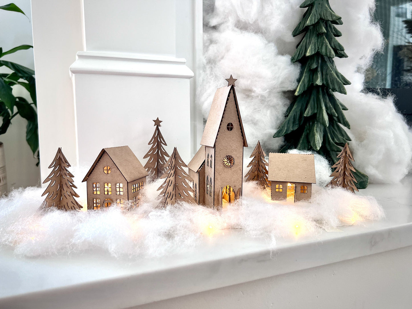 DIY Putz Houses and Trees Craft Kit - Family Fun Activity