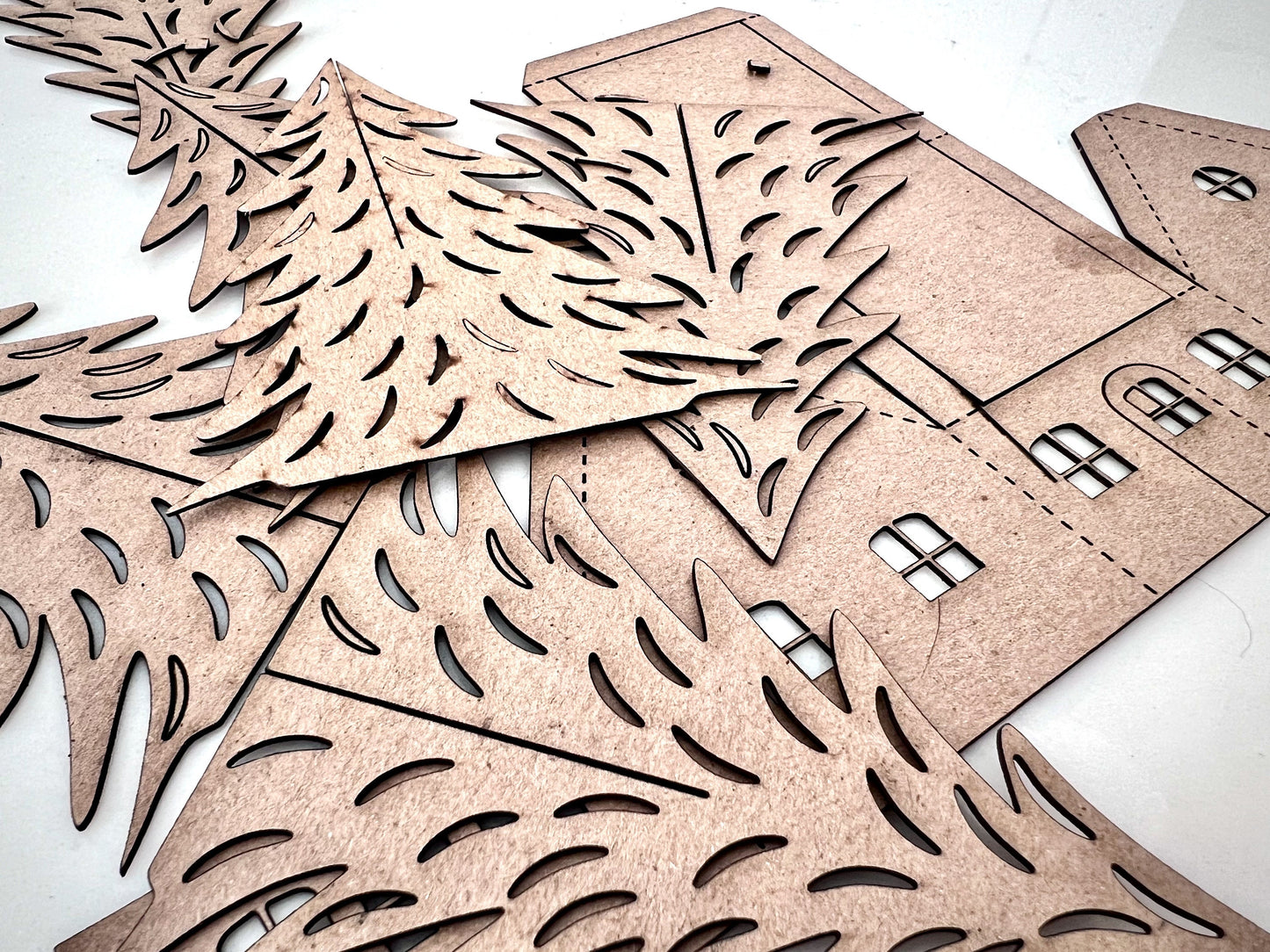 DIY Putz Houses and Trees Craft Kit - Family Fun Activity