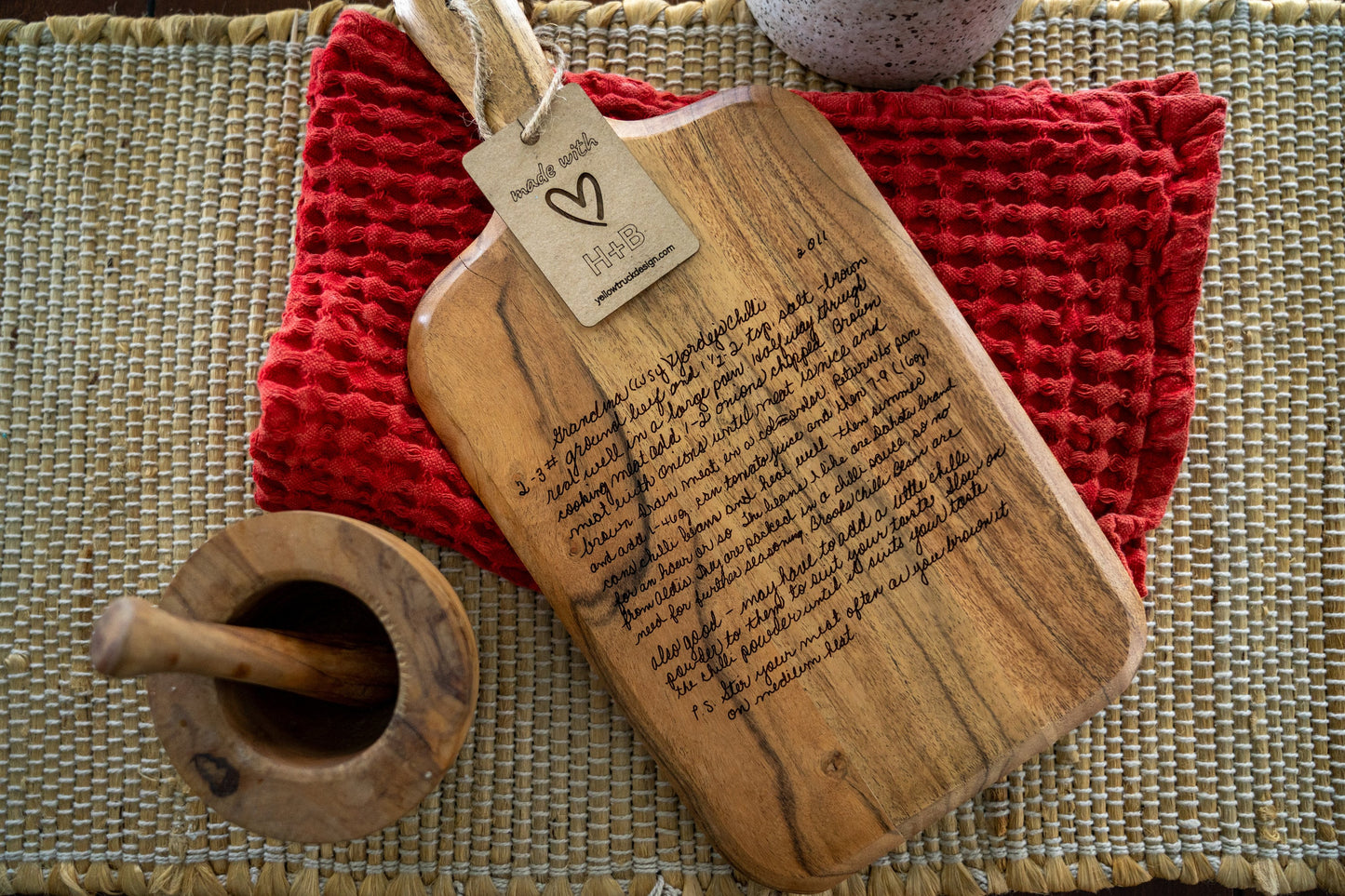 Personalized Cutting Board with Handwritten Recipe Square Edge | Cutting Board With Recipe Gift | Custom Cutting Board Mother's day