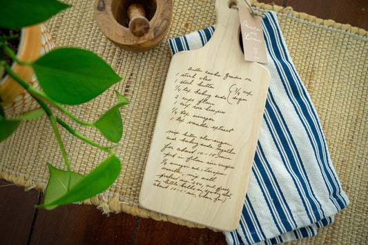 Regular Size Personalized Cutting Board with Handwritten Recipe | Cutting Board With Recipe Gift | Great Gift For Mother's Day