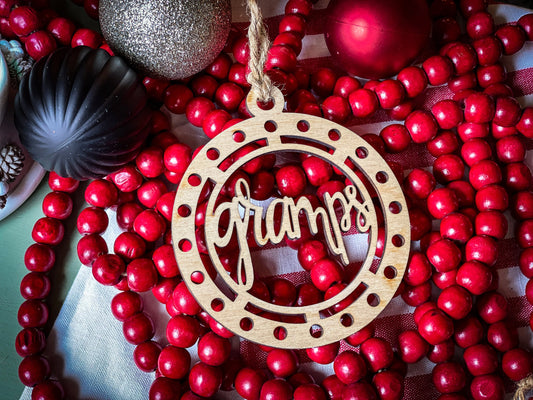 Wood Christmas Tree Ornaments | Gigi | Gram | Grampy | Dad | Mom | Papa | Nana | Mama | Holiday Decoration | Handmade Christmas Gift