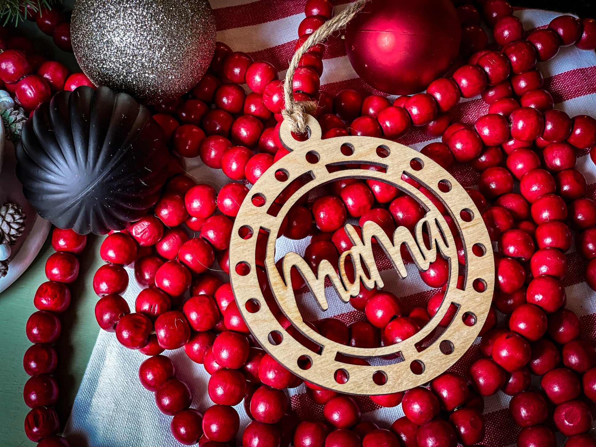 Wood Christmas Tree Ornaments | Gigi | Gram | Grampy | Dad | Mom | Papa | Nana | Mama | Holiday Decoration | Handmade Christmas Gift