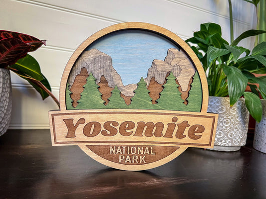 Hand Painted Yosemite National Park Wooden Sign