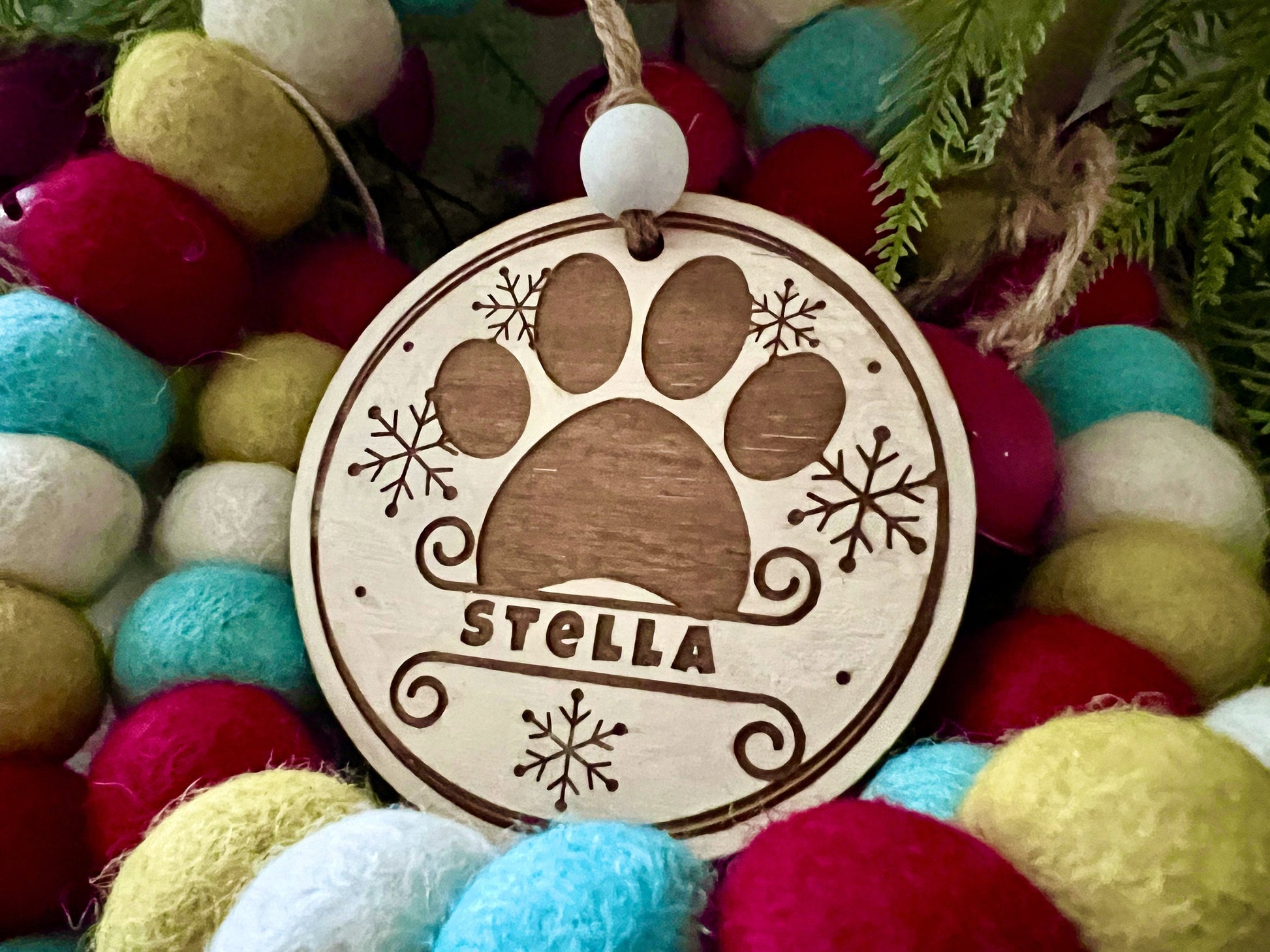 Dog Ornament Personalized | Christmas Dog Ornament | Dog Ornament Personalized | Dog Paw And Name Personalized