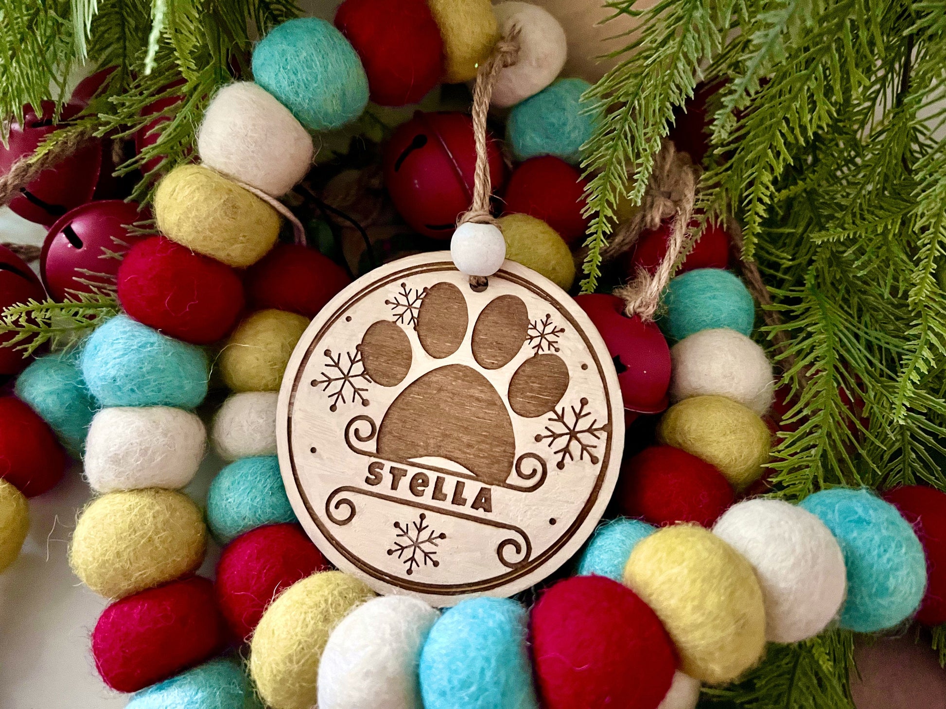 Dog Ornament Personalized | Christmas Dog Ornament | Dog Ornament Personalized | Dog Paw And Name Personalized