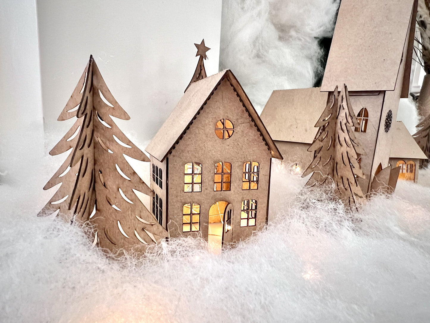 DIY Putz Houses and Trees Craft Kit - Family Fun Activity