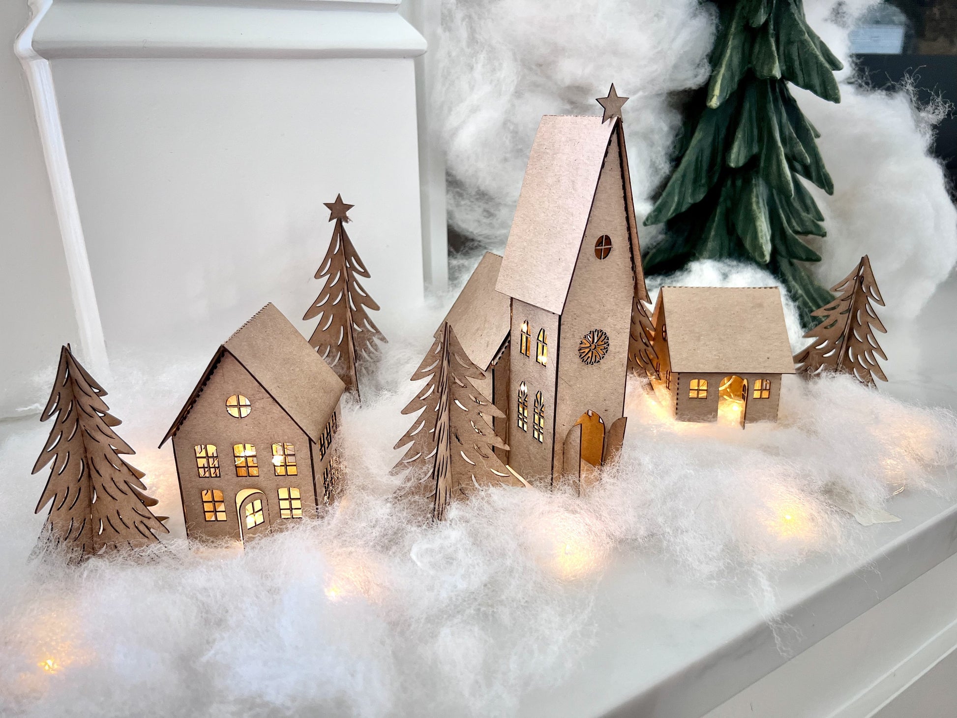 DIY Putz Houses and Trees Craft Kit - Family Fun Activity
