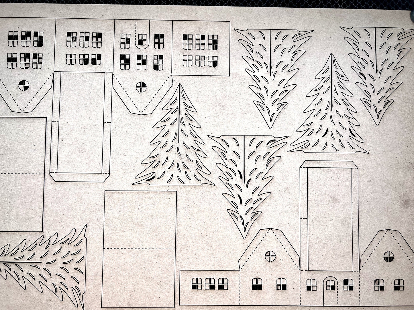DIY Putz Houses and Trees Craft Kit - Family Fun Activity