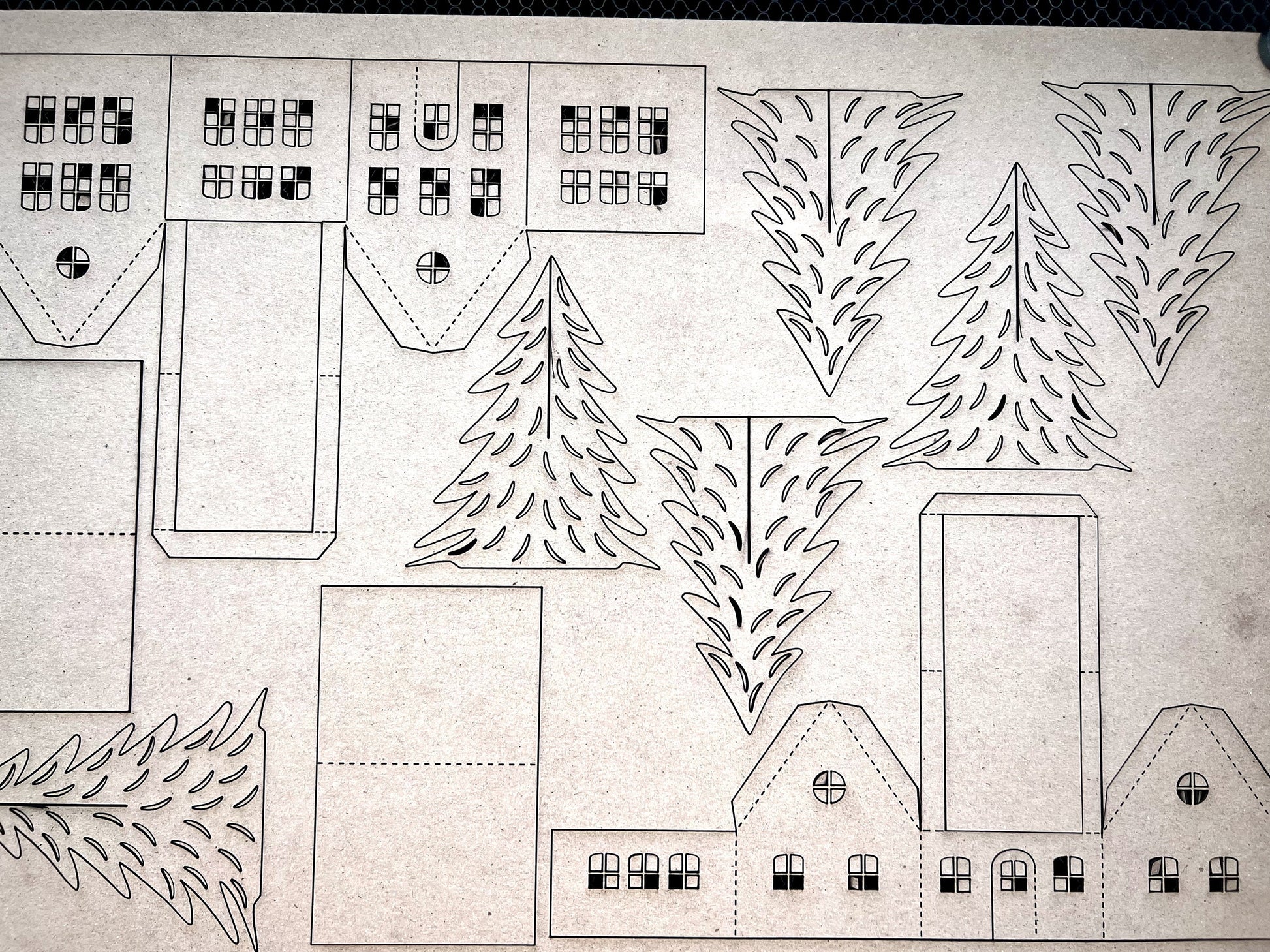 DIY Putz Houses and Trees Craft Kit - Family Fun Activity