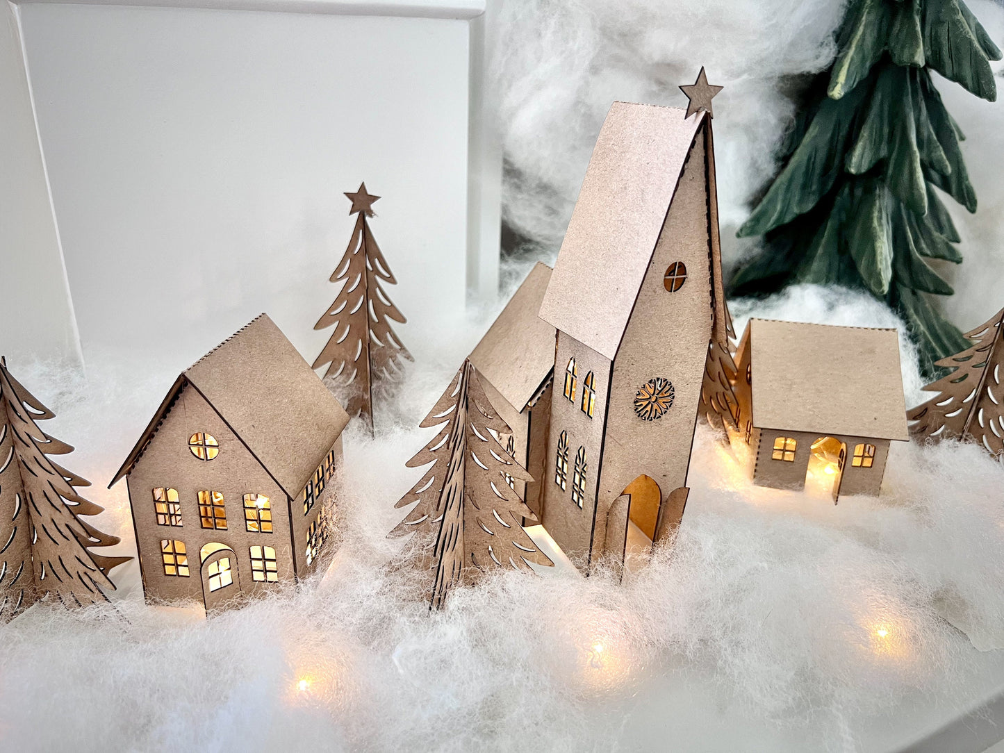 DIY Putz Houses and Trees Craft Kit - Family Fun Activity