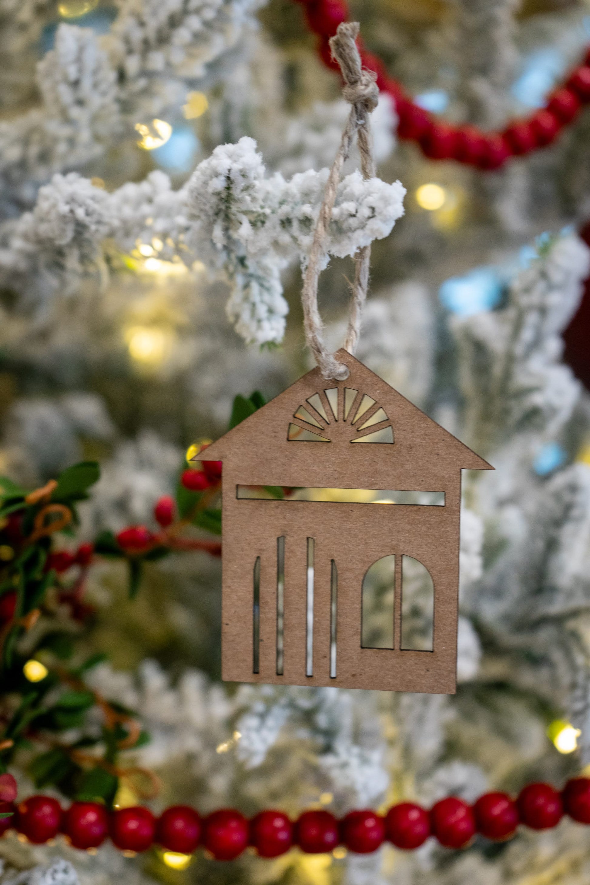 Set of 10 Unfinished Chipboard Putz House Christmas Ornaments - DIY Family Craft Kit