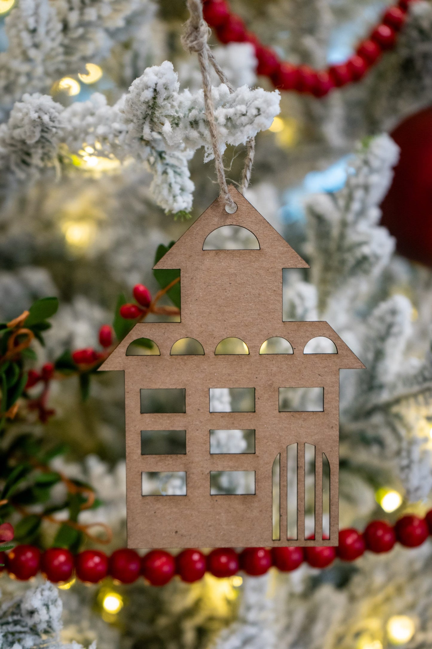 Set of 10 Unfinished Chipboard Putz House Christmas Ornaments - DIY Family Craft Kit