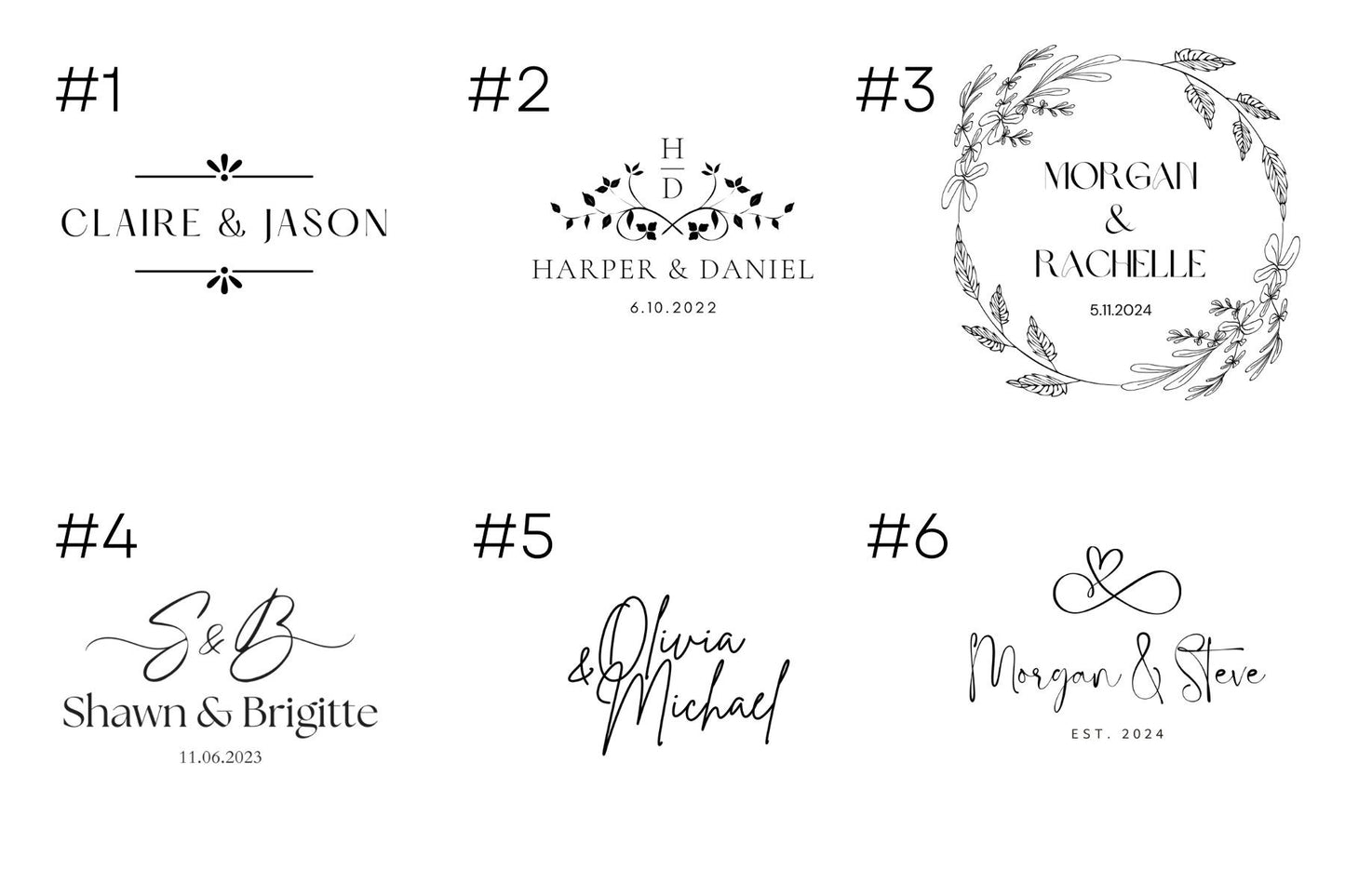 Wedding Gift - Personalized Cutting Board Samples