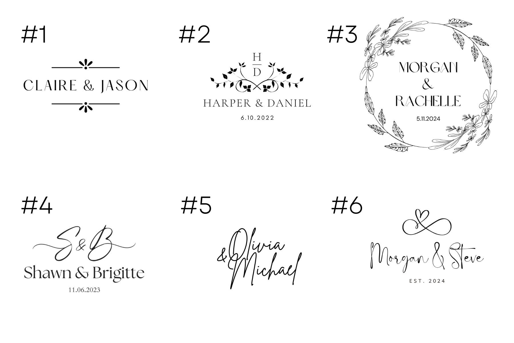 Wedding Gift - Personalized Cutting Board Samples