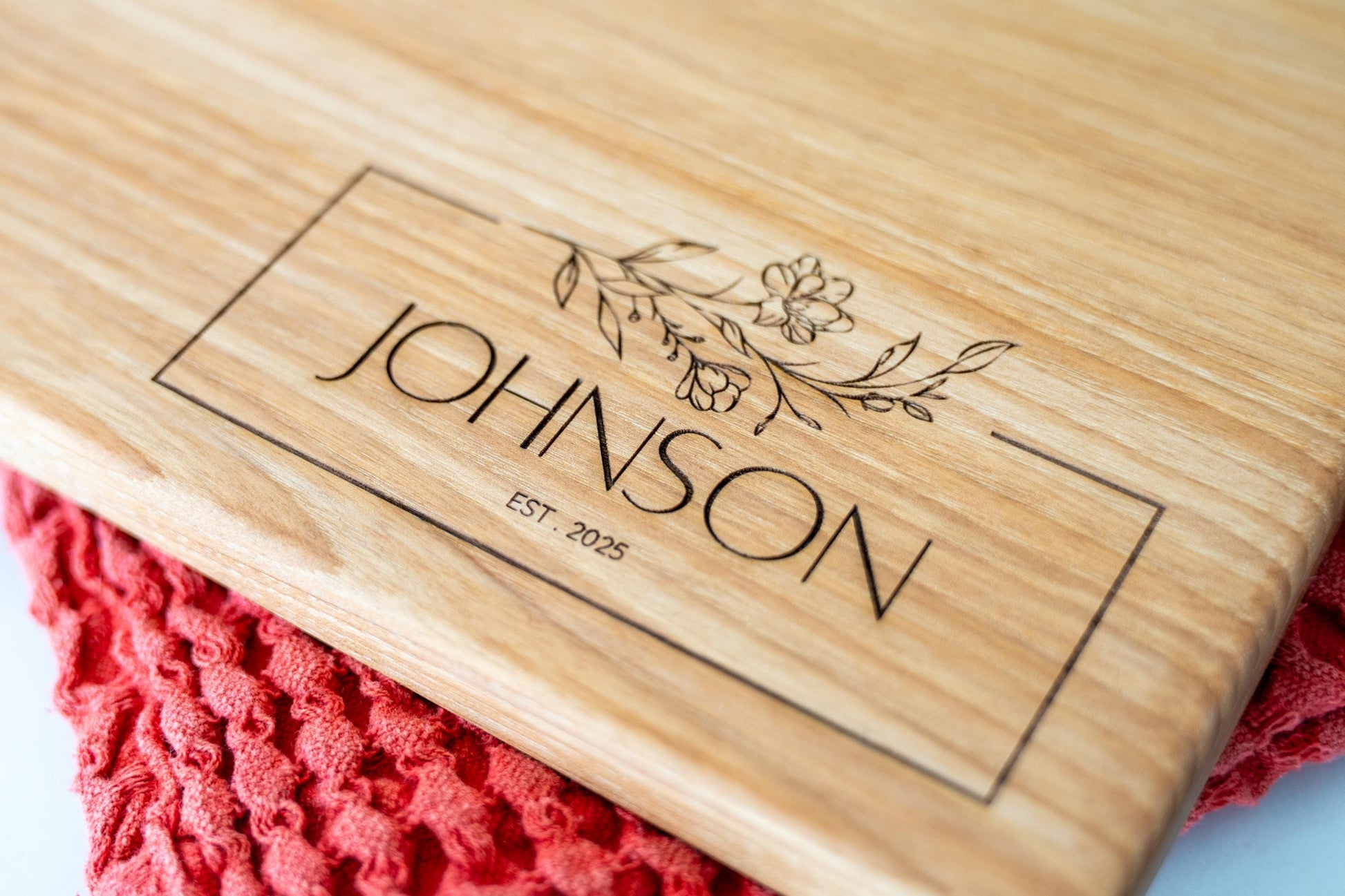 Personalized Engraved Hickory Charcuterie Board - Wedding Gift