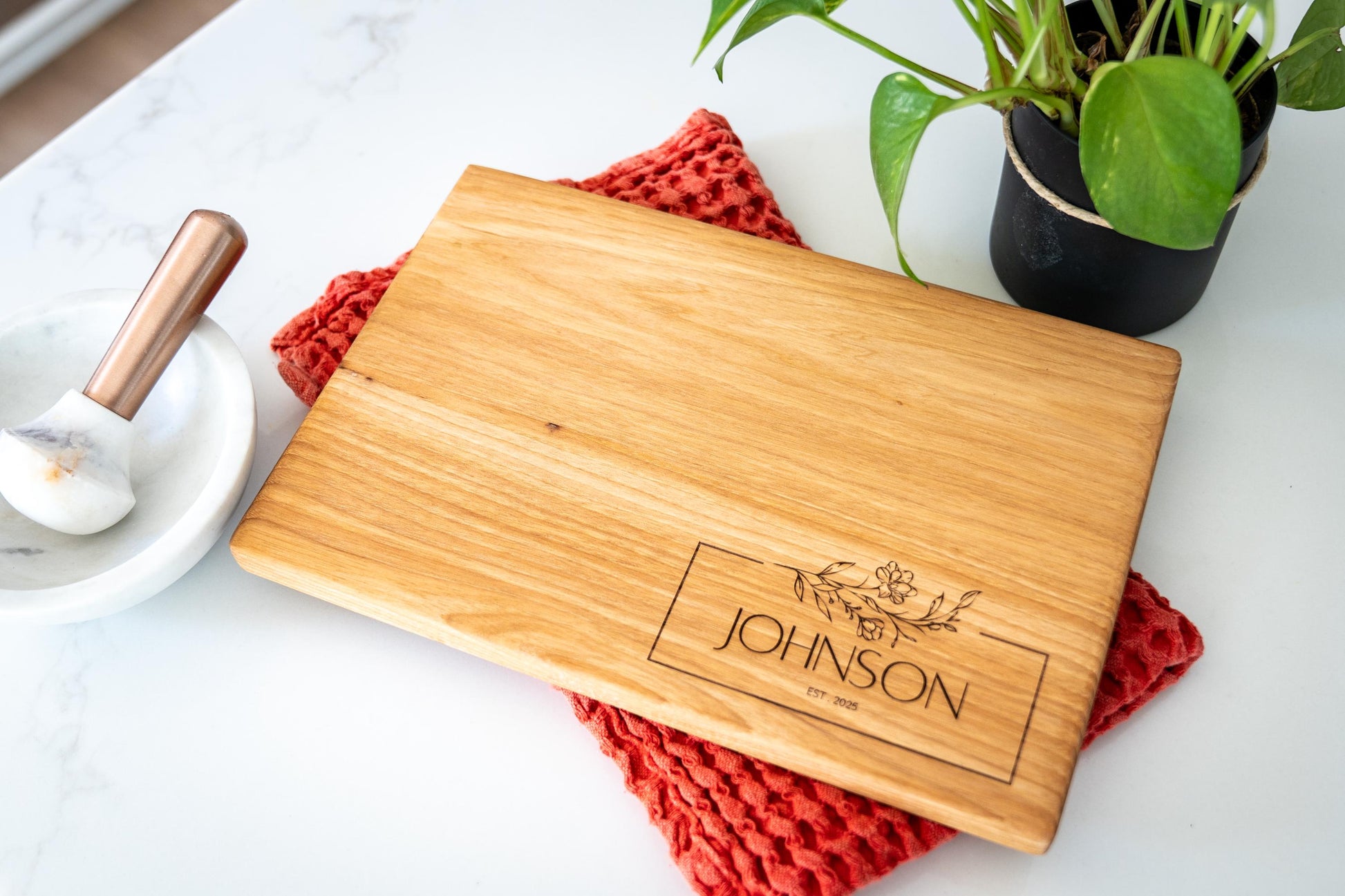 Personalized Engraved Hickory Charcuterie Board - Wedding Gift