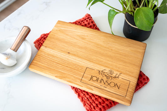 Personalized Engraved Hickory Charcuterie Board - Wedding Gift