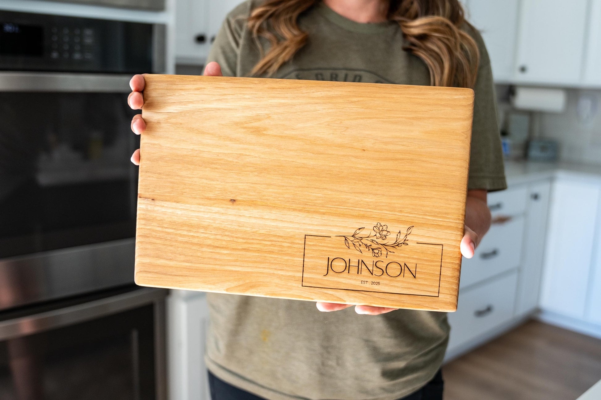 Personalized Engraved Hickory Charcuterie Board - Wedding Gift