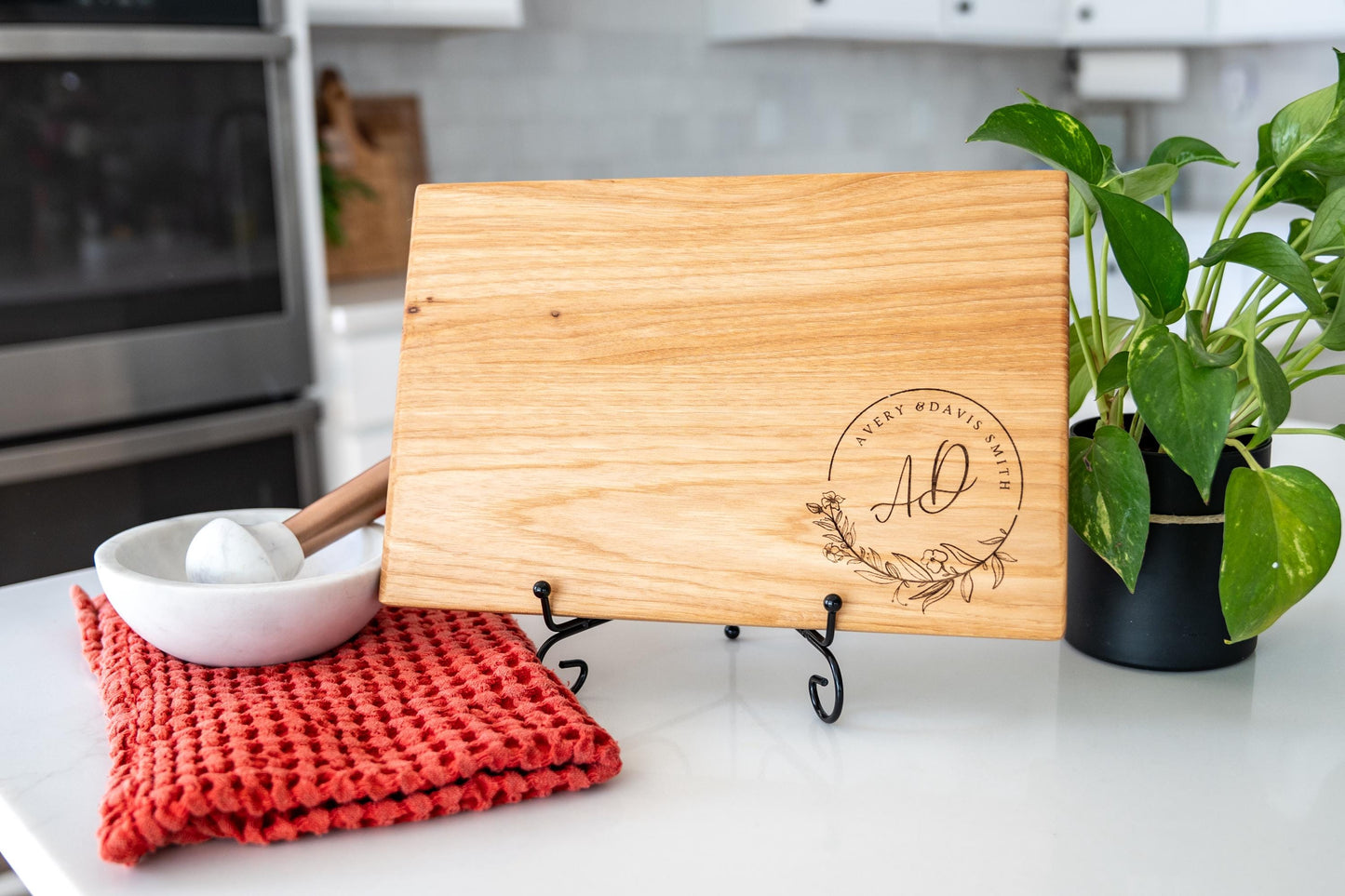 Personalized Engraved Hickory Charcuterie Board - Wedding Gift