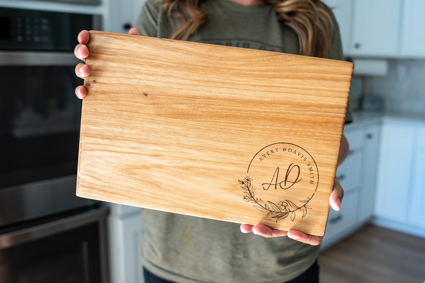 Personalized Engraved Hickory Charcuterie Board - Wedding Gift