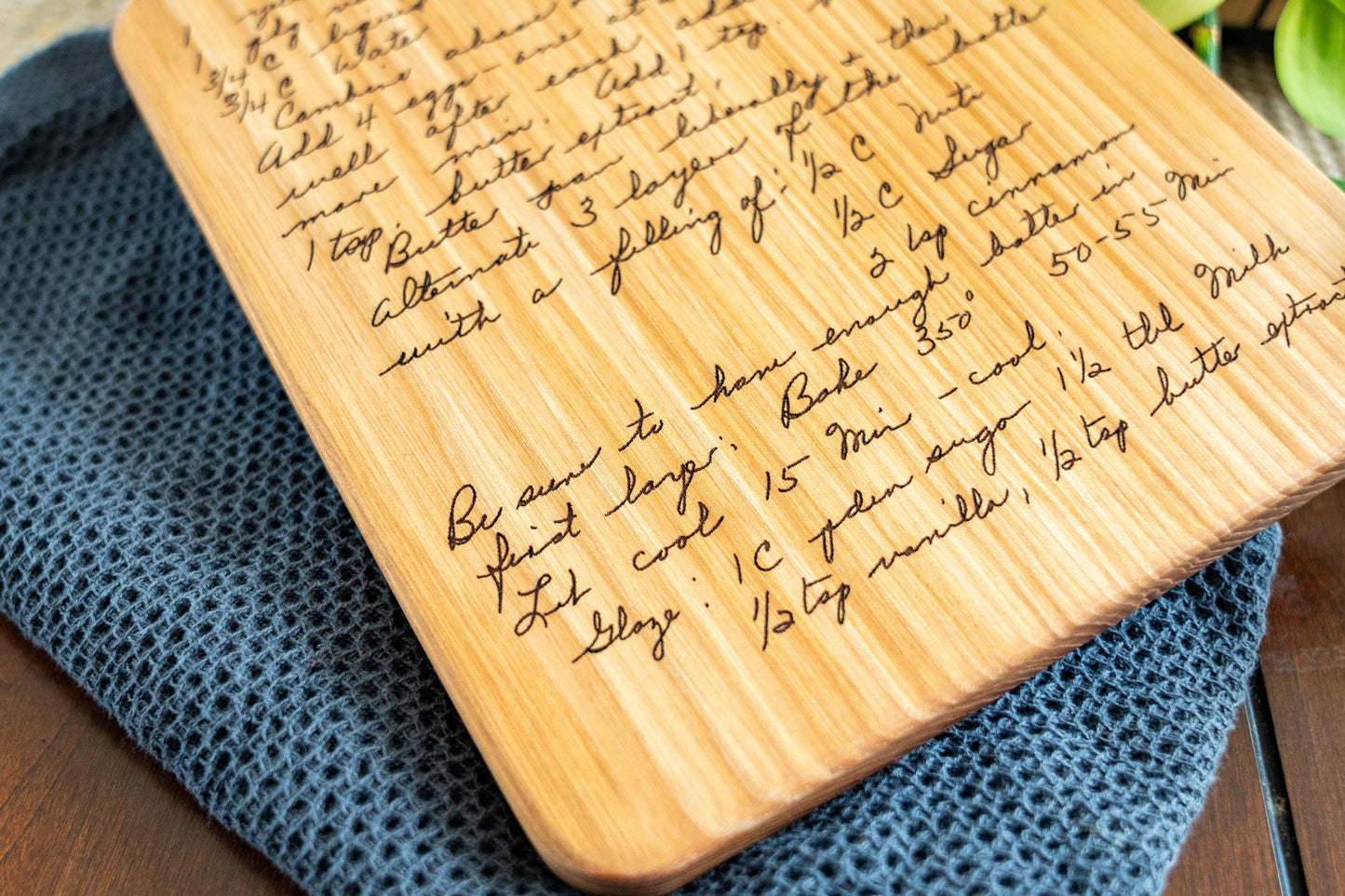 Backside Engraving of Cutting Board