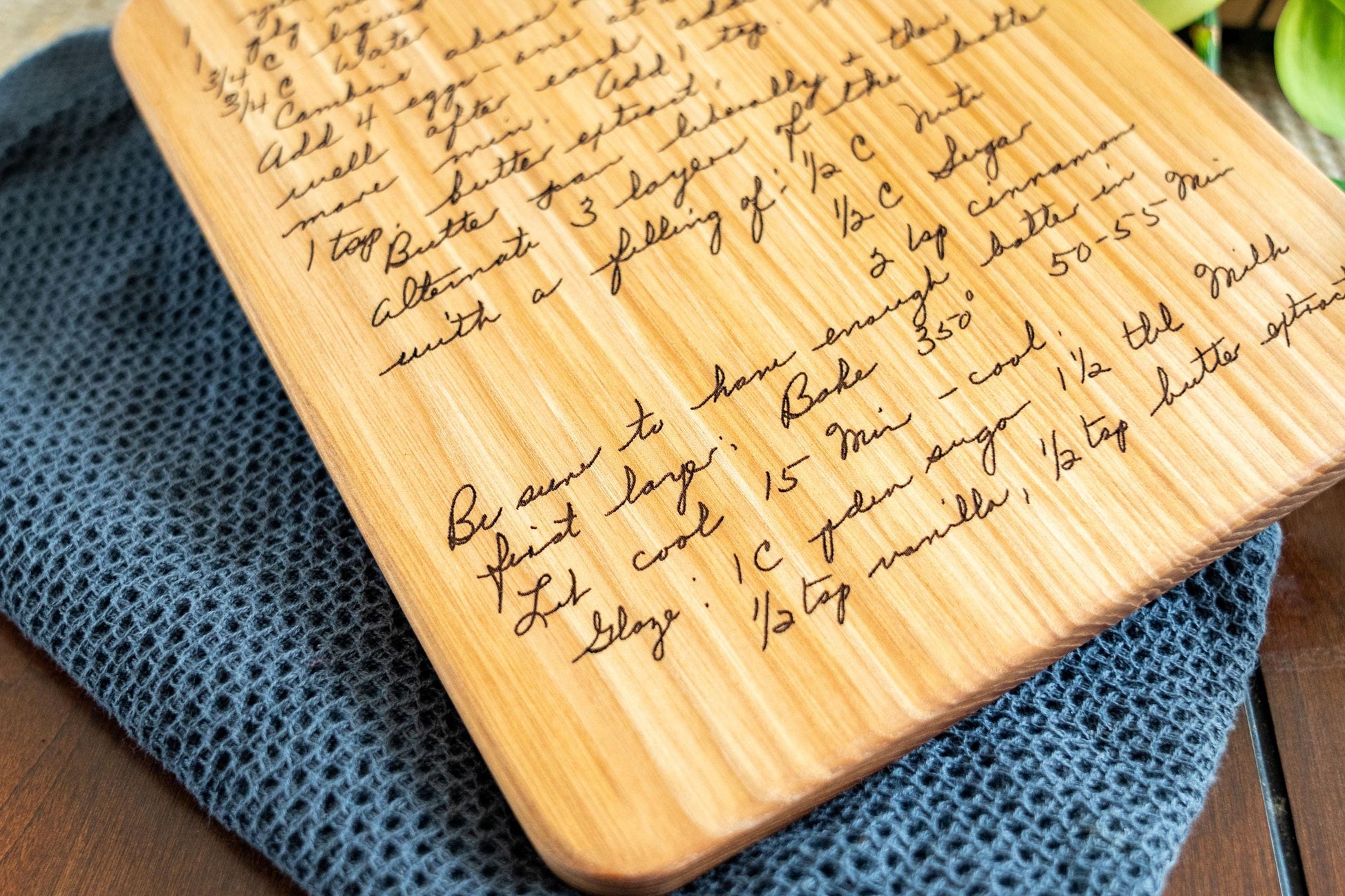 Backside Engraving of Cutting Board