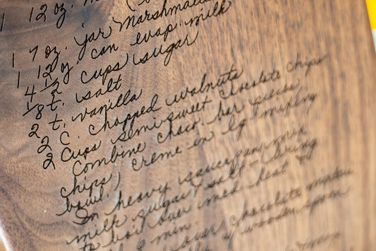 Backside Engraving of Cutting Board