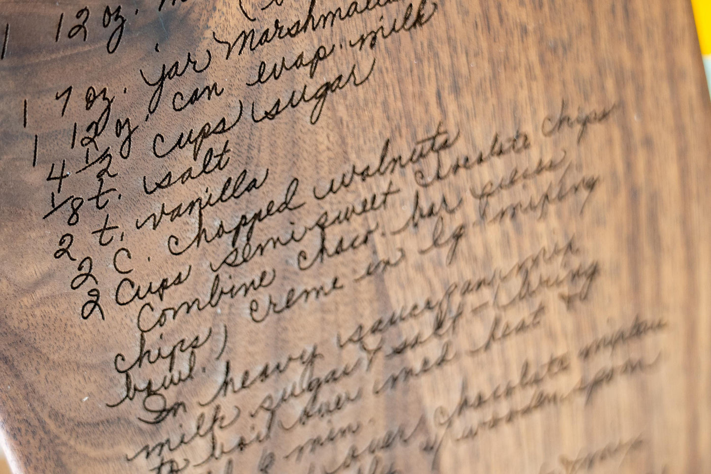 Backside Engraving of Cutting Board