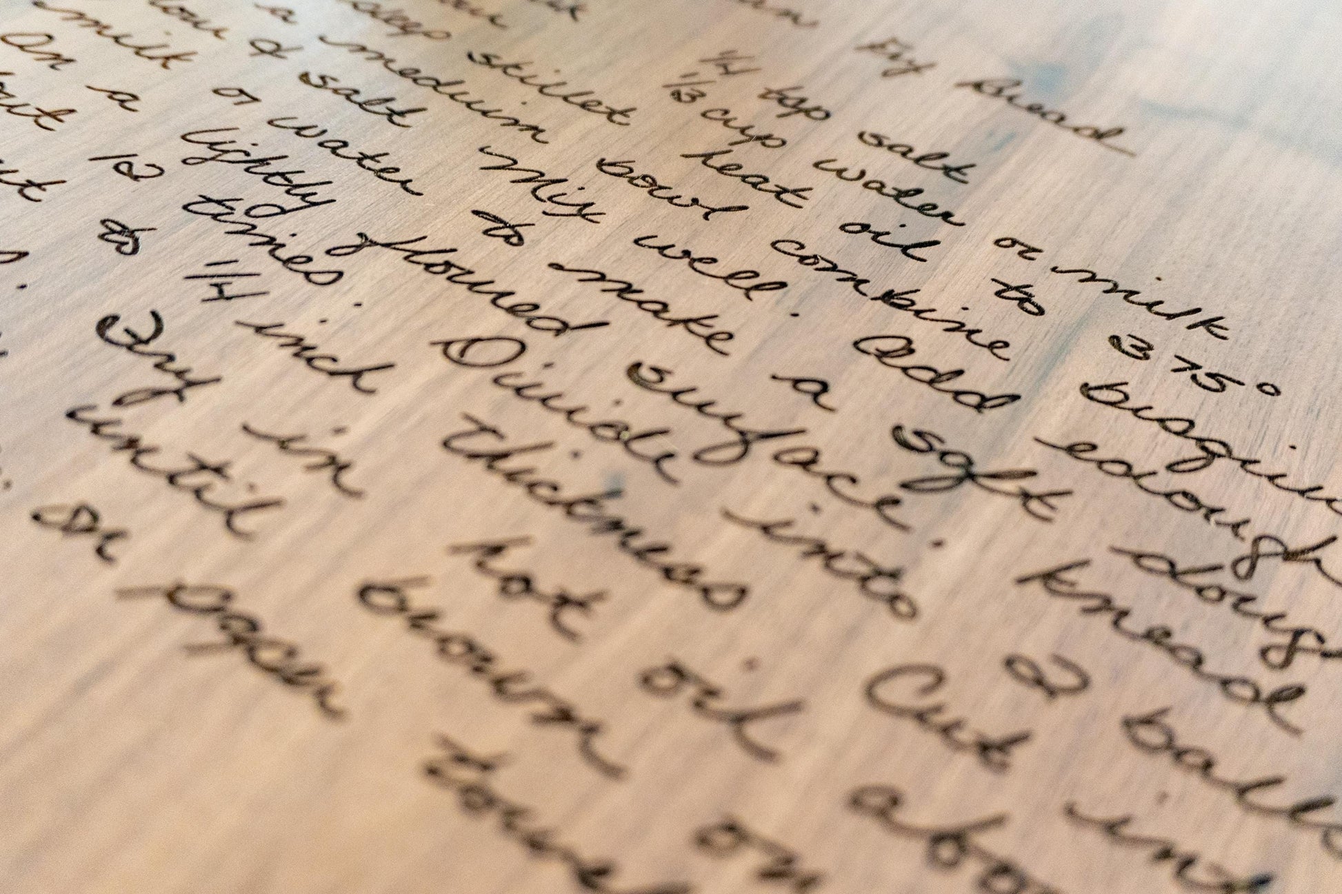 Walnut Cutting Board with Recipe engraving.