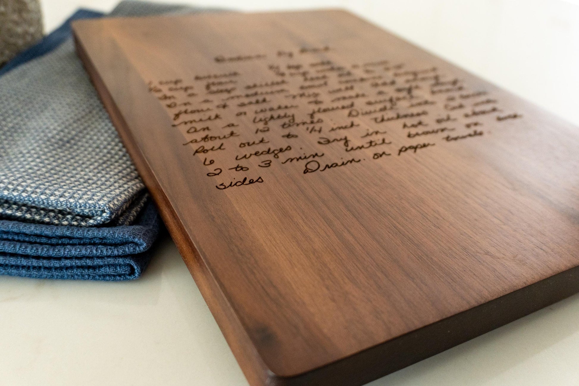 Walnut Cutting Board with Recipe engraving.