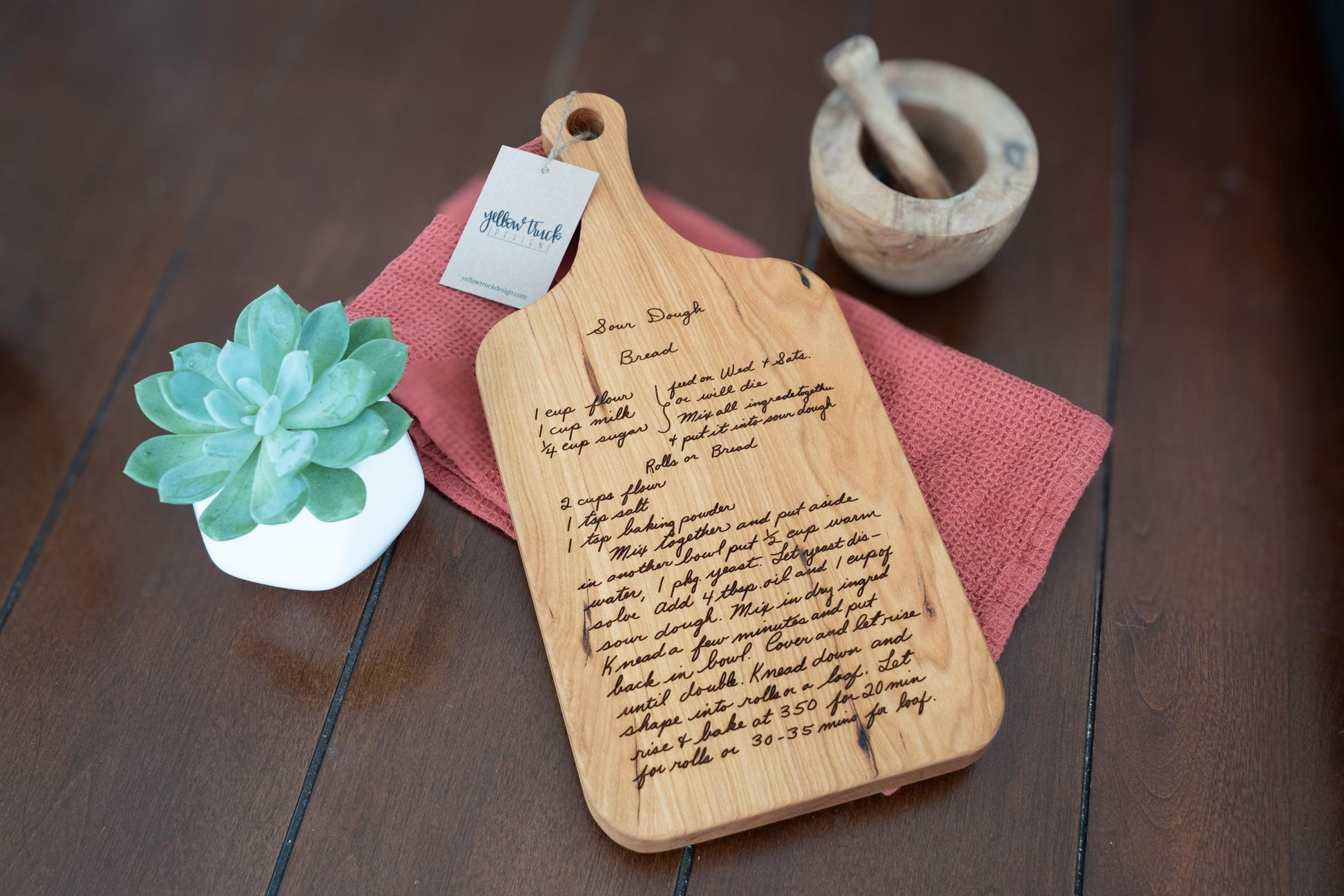 Personalized Engraved Cherry Wood Recipe Cutting Board: Handwritten Keepsake - Christmas Gift