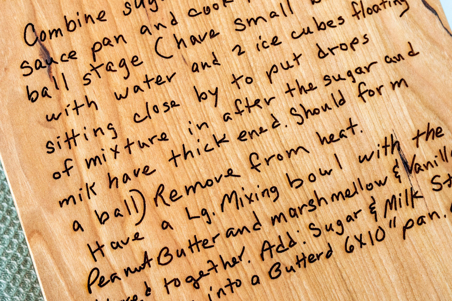 Personalized Handwritten Recipe Cutting Board: Acacia Wood Family Keepsake - Christmas Gift