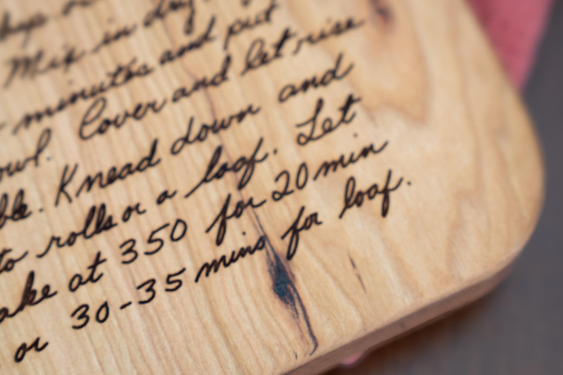 Personalized Engraved Cherry Wood Recipe Cutting Board: Handwritten Keepsake - Christmas Gift