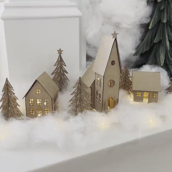 DIY Putz Houses and Trees Craft Kit - Family Fun Activity