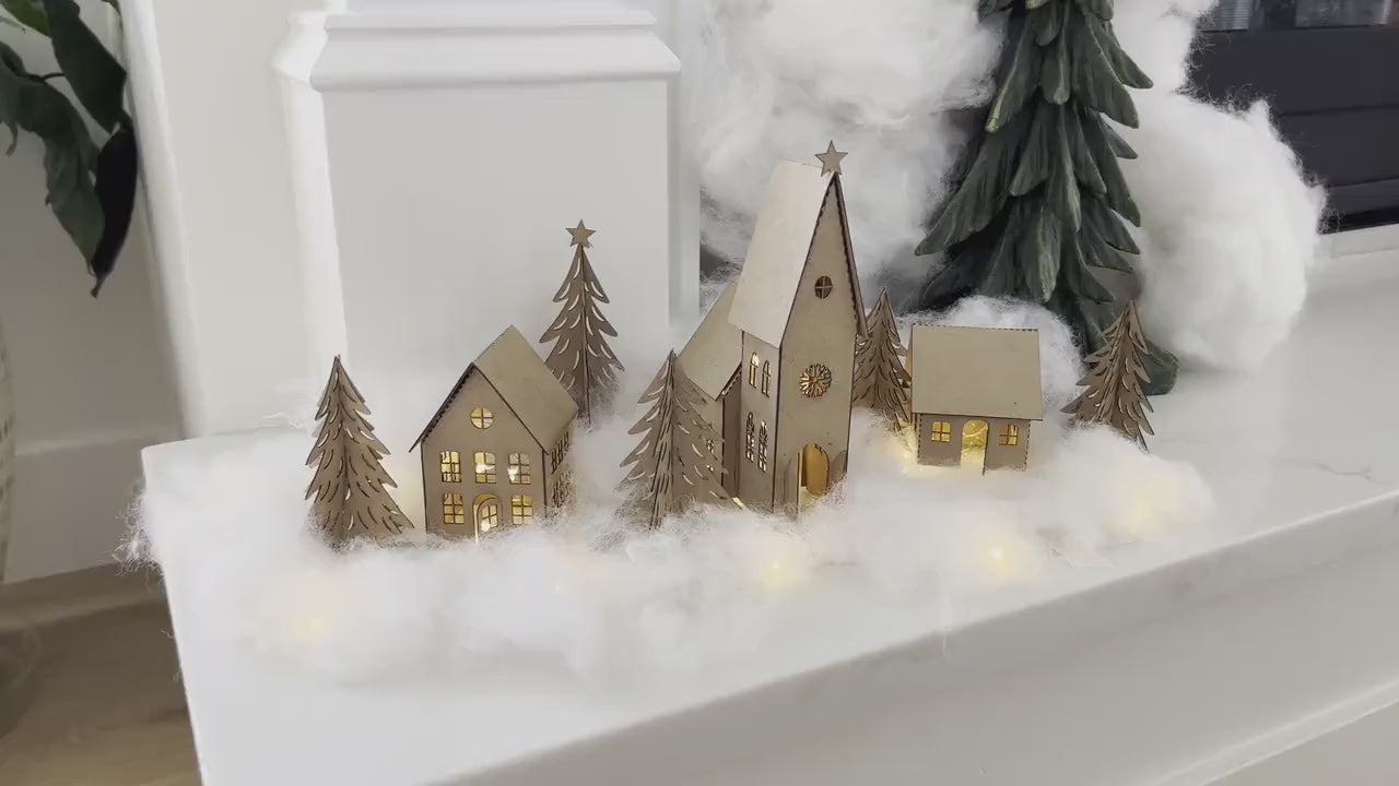DIY Putz Houses and Trees Craft Kit - Family Fun Activity