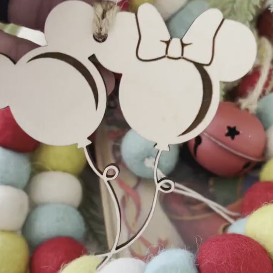Mickey and Minnie Balloon Ornament | Christmas Disney Inspired Ornament | Disney Inspired Mickey Head Ornament | Personalized