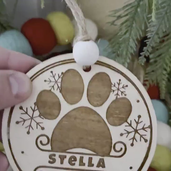 Dog Ornament Personalized | Christmas Dog Ornament | Dog Ornament Personalized | Dog Paw And Name Personalized