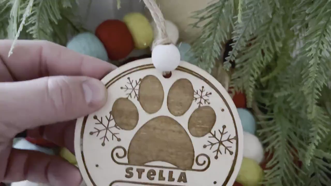 Dog Ornament Personalized | Christmas Dog Ornament | Dog Ornament Personalized | Dog Paw And Name Personalized