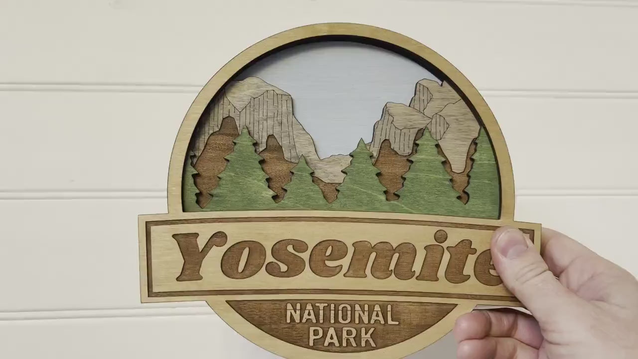 Hand Painted Yosemite National Park Wooden Sign