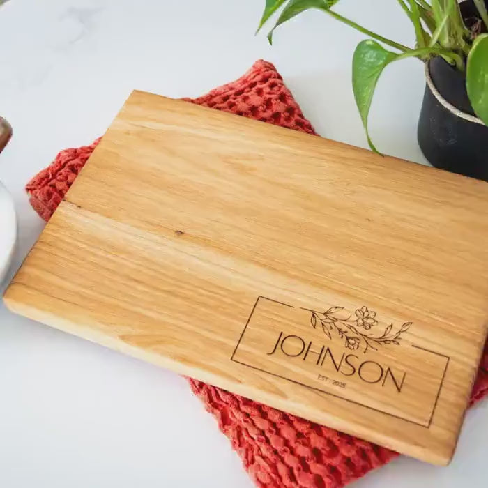 Personalized Engraved Hickory Charcuterie Board - Wedding Gift