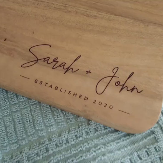 Personalized Engraved Wedding Cutting Board | Personalized Names & Date Kitchen Decor Acacia Wood - Christmas Gift