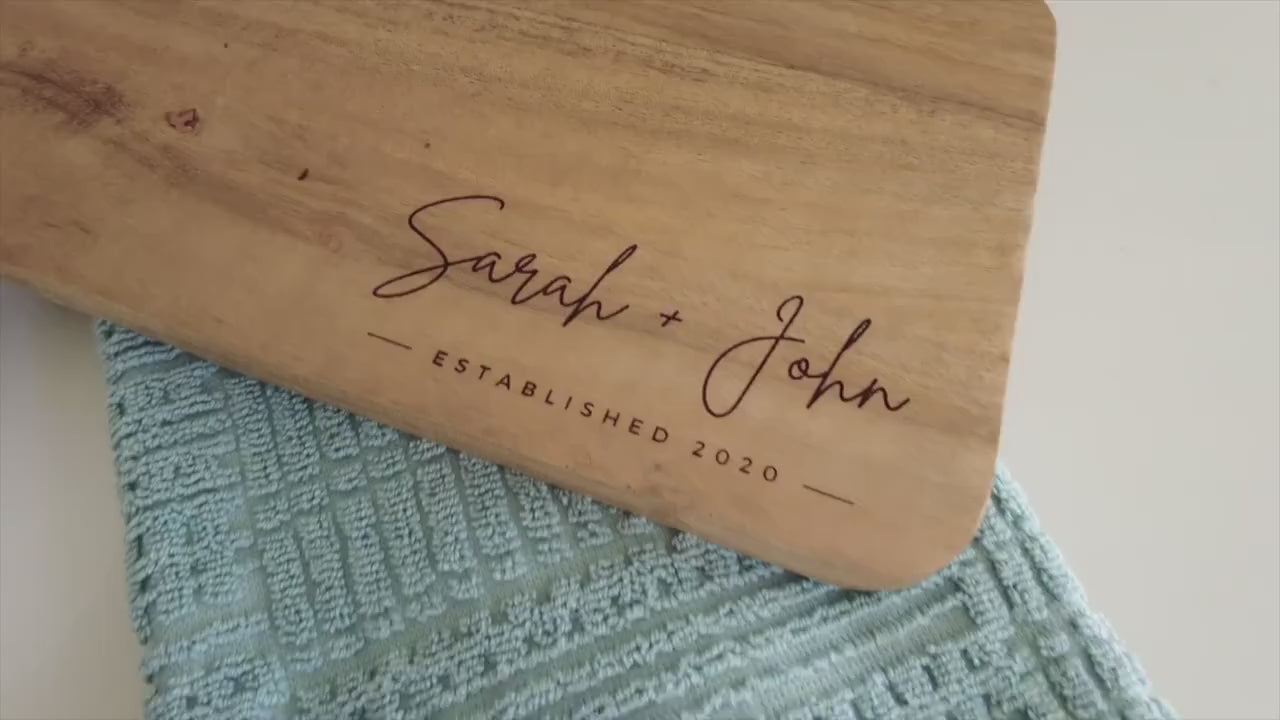 Personalized Engraved Wedding Cutting Board | Personalized Names & Date Kitchen Decor Acacia Wood - Christmas Gift